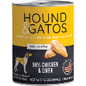 Hound & Gatos 98% Chicken & Chicken Liver Canned Dog Food 13oz - 12 Case Hound & Gatos, Chicken, Canned, Dog Food, hound, gatos, hound and gatos, chicken liver